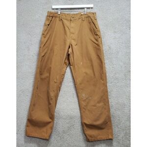 Carhartt Carpenter Pants Mens 34x34 Brown Cotton Canvas Dungaree Fit Workwear